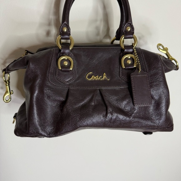 Vintage brown coach leather shoulder bag - Picture 1 of 5